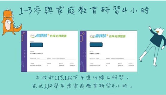 1-3 家庭教育研習4小時