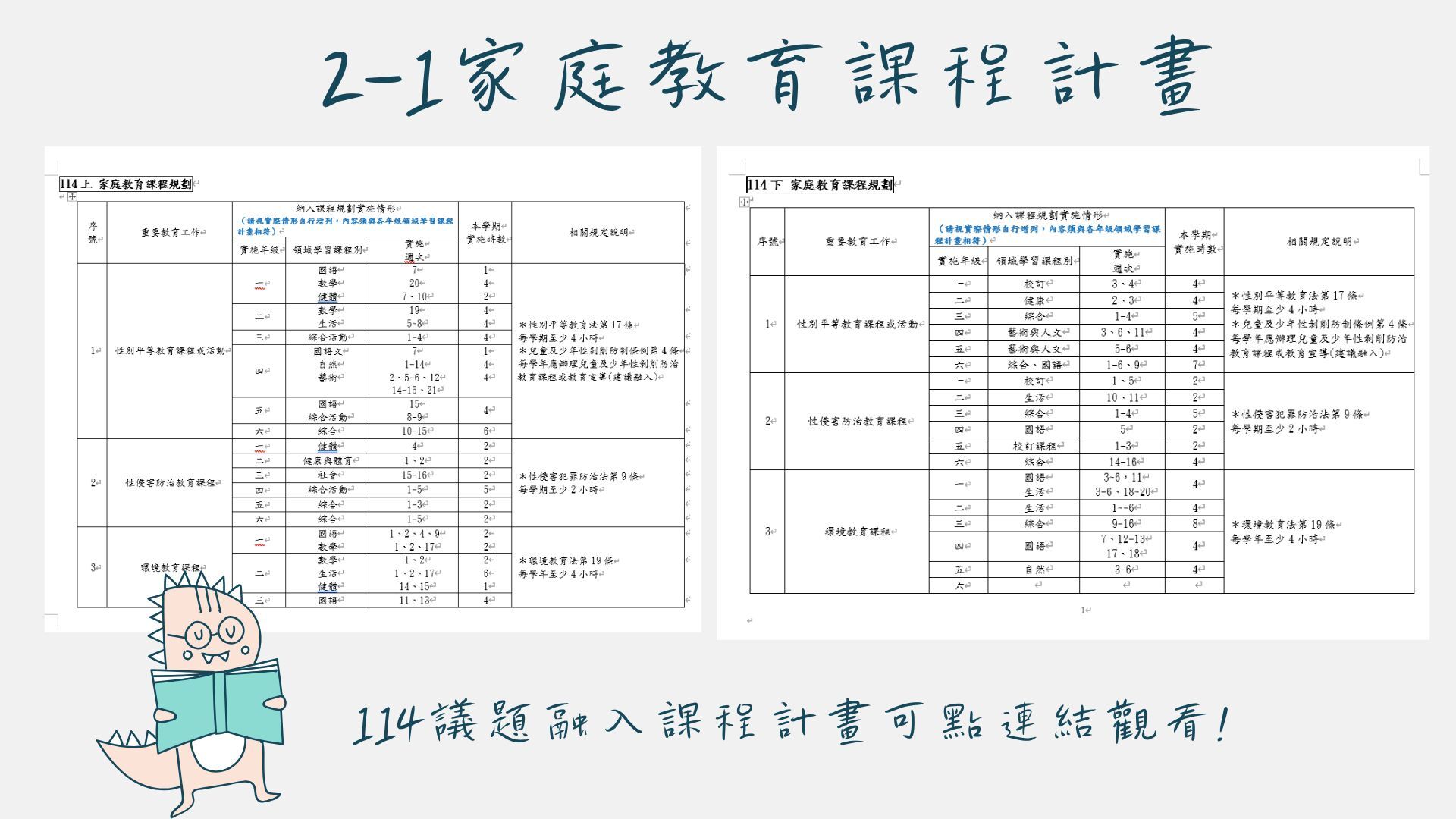 2-1 家庭教育課程計畫
